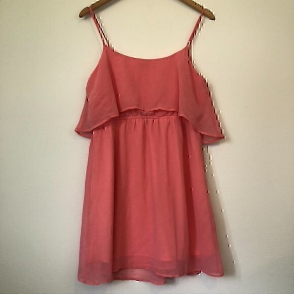 FREEBIRD Pink Boho Flounce Trim Party Wedding Guest Mini Dress Small / Medium ?? - Picture 3 of 14